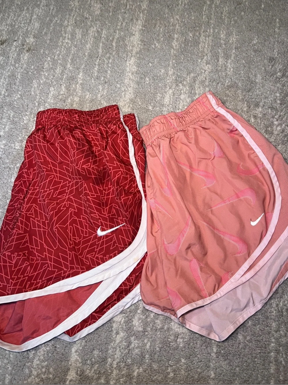 Nike Women’s Red and Pink Athletic Shorts Duo